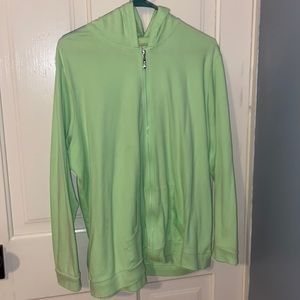 light green zip up with a hood size extra large